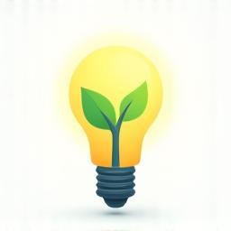 A glowing lightbulb with a vibrant green leaf emerging from it, symbolizing energy efficiency and environmental consciousness in plumbing solutions.