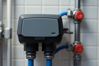 Image of a compact hot water recirculation pump, designed for instant hot water delivery.
